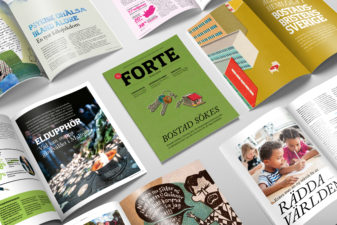 Flera exemplar av Forte Magasin nr 1, 2020 ligger på ett bord