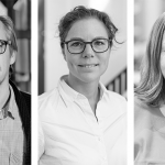 Porträttbilder på forskarna Calle Rosengren, Kristina Palm och Lena Lid Falkman