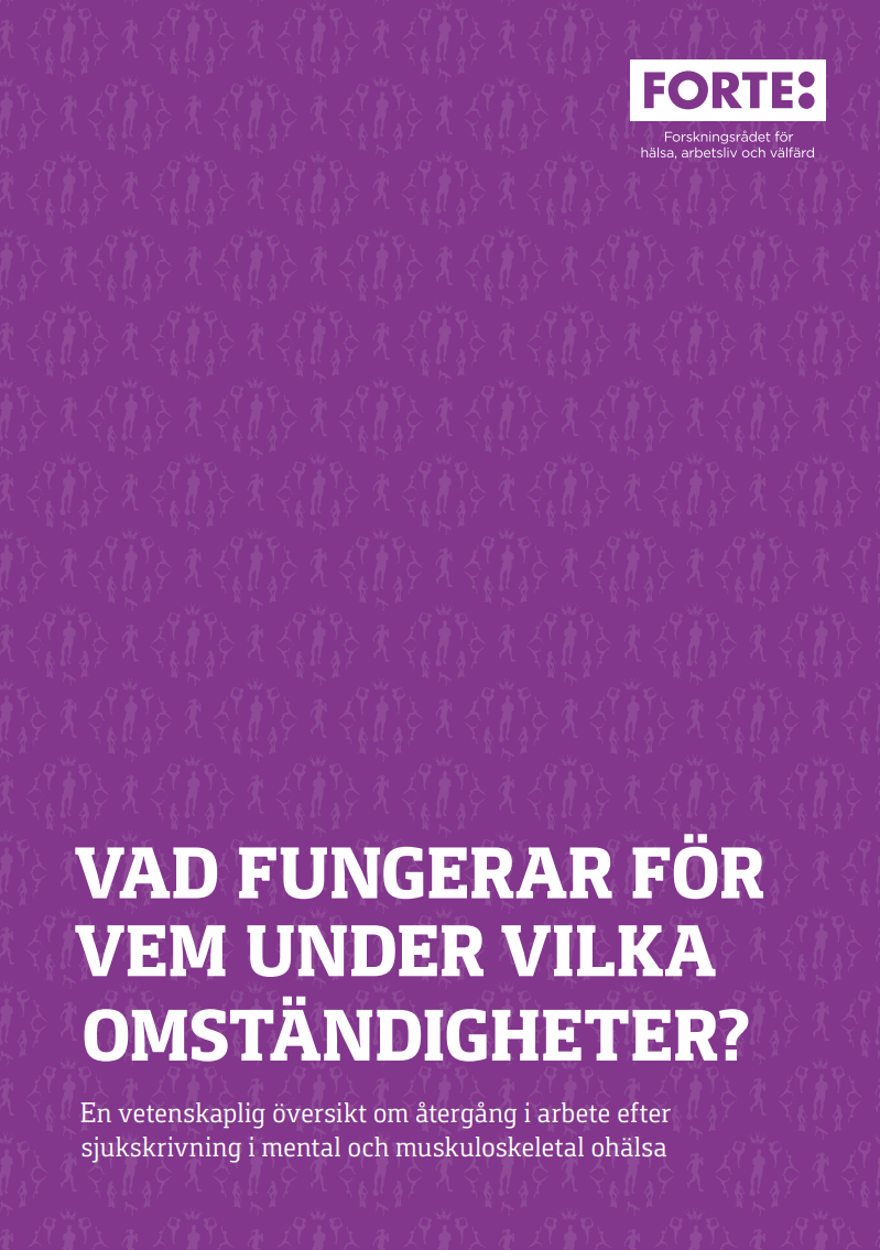 Kunskapsöversikt: Vad fungerar för vem under vilka omständigheter?